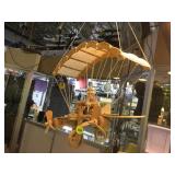 WOODEN CARVED AIRPLANE SCULPTURE