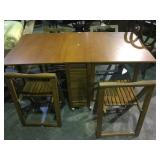 ALL-IB-ONE  FOLD-OUT GAMING TABLE W/ 4 MATCHING CH