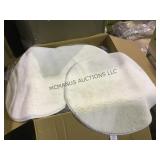 PALLET OF ROUND IVORY BATH RUGS, 16 BOXES