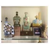 Collectible liquor decanters, cigar boxes &