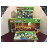 3 Lego Minecraft sets in box.