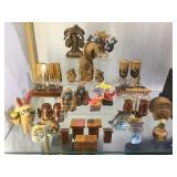 Collection of vintage salt and pepper shakers and