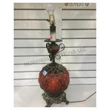Vintage ruby flash boudoir lamp - some damage