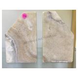 Pair of Aragonite stone book ends approx. 10"