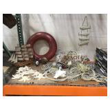 Lot of assorted nautical items including model