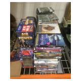 lot of over 100 DVDs and assorted CDs and VHS box