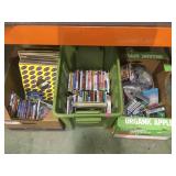 Lot of assorted records, DVDs, CDs and video