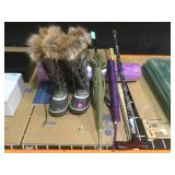 Via Pinky snow boots size 7,  umbrellas and yoga