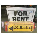 Lot of new for rent realtor signs with posts