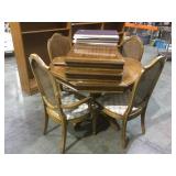 Wooden octagonal dining table with four chairs