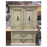 Tall dresser with two lower drawers and upper