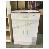 vintage metal kitchen cabinet with lower storage