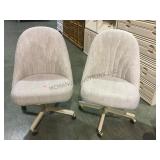 Pair of rolling upholstered chairs local pick up