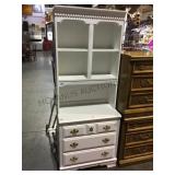 White wooden hutch with gold hardware local pick