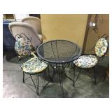 Metal bistro table set with two chairs needs new