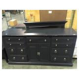 Broyhill black dresser with chrome hardware and