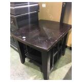 Wooden side table with lower shelf for