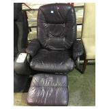 Purple arm chair with ottoman local pick up only
