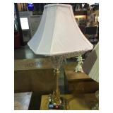 Waterford crystal table lamp with brass and