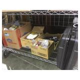 Shelf lot assorted hardware, RCA camcorder,