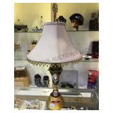 Cobalt blue ceramic based table lamp, local