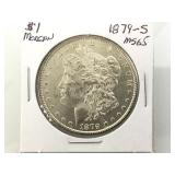1879-S Morgan silver dollar.