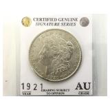 1921 Morgan silver dollar
