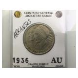 1936 silver Arkansas half dollar