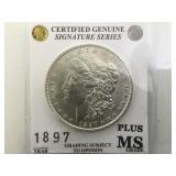 1897 Morgan silver dollar signature series