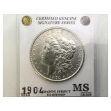 1904 Morgan silver dollar signature series