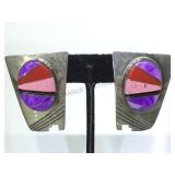 Sterling Native American earrings w/ multi stone