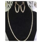 Sterling rope necklace & sterling earrings