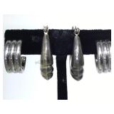 Sterling 2 pairs of earrings