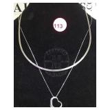 Sterling necklaces 1 w/ heart pendent