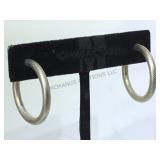 Sterling 2 pairs hoop earrings