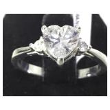 Sterling ring w/ clear gemstone sz 9