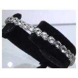 Sterling tennis bracelet w/ clear gemstones