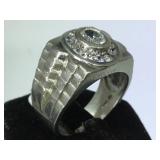 Sterling ring w/ clear gemstones,size 12