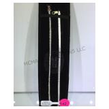 A pair of sterling bracelet chains, 1- clear gems