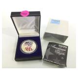 1999  colorized American Silver Eagle w/coa &