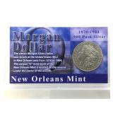 1904-0 Morgan silver dollar, cased