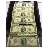 1957, 1957a,2-1957b $1 Silver cert. & 2- $2 red