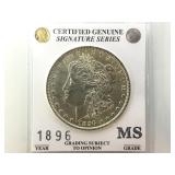 1896 Morgan silver dollar