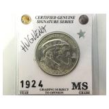 1924 Huguenot Silver half dollar