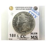 1884-cc Morgan silver dollar