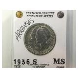 1936-s Arkansas Silver half dollar
