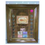 Framed The Trailblazers buffalo nickel & stamp