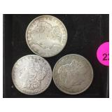 2-1921 & 1886 Morgan silverdollars, 3 x $
