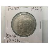 1922-d Silver Peace dollar