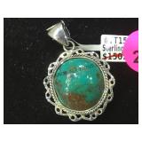 Sterling Kalifano Tibet turquoise pendant
